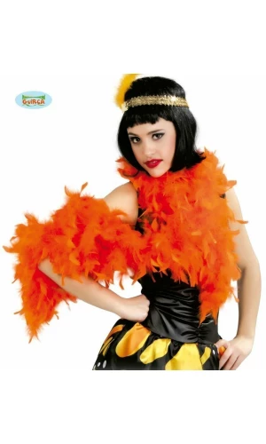 Boa With Orange Feather (40 Grams) - 1.80m