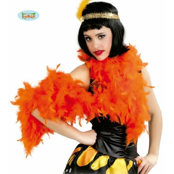 Boa With Orange Feather (40 Grams) - 1.80m
