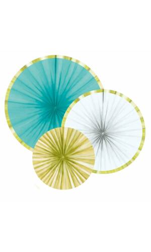 Fan Decorations Pineapple Vibes Paper 16cm / 28cm / 35cm - 3pk