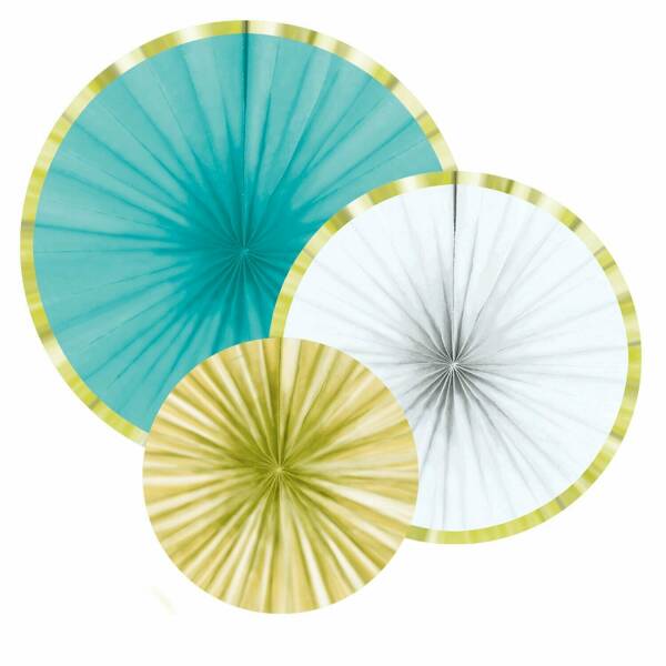 Fan Decorations Pineapple Vibes Paper 16cm / 28cm / 35cm - 3pk