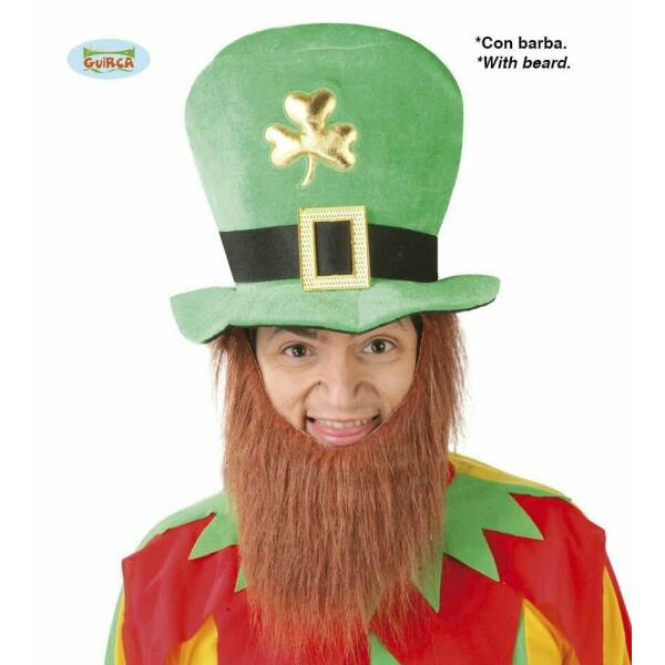 St. Patrick Hat With Beard - Adult One Size
