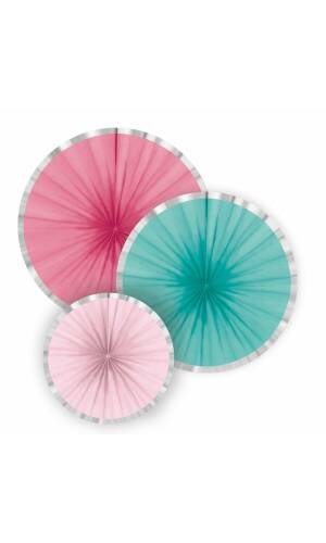 Fan Decorations Flamingo Paradise Paper 16 cm / 28 cm / 35 cm - 3pk