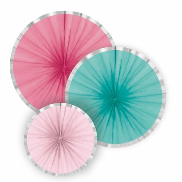 Fan Decorations Flamingo Paradise Paper 16 cm / 28 cm / 35 cm - 3pk