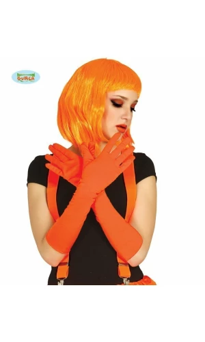 Pair Of Neon Orange Gloves, 45cm