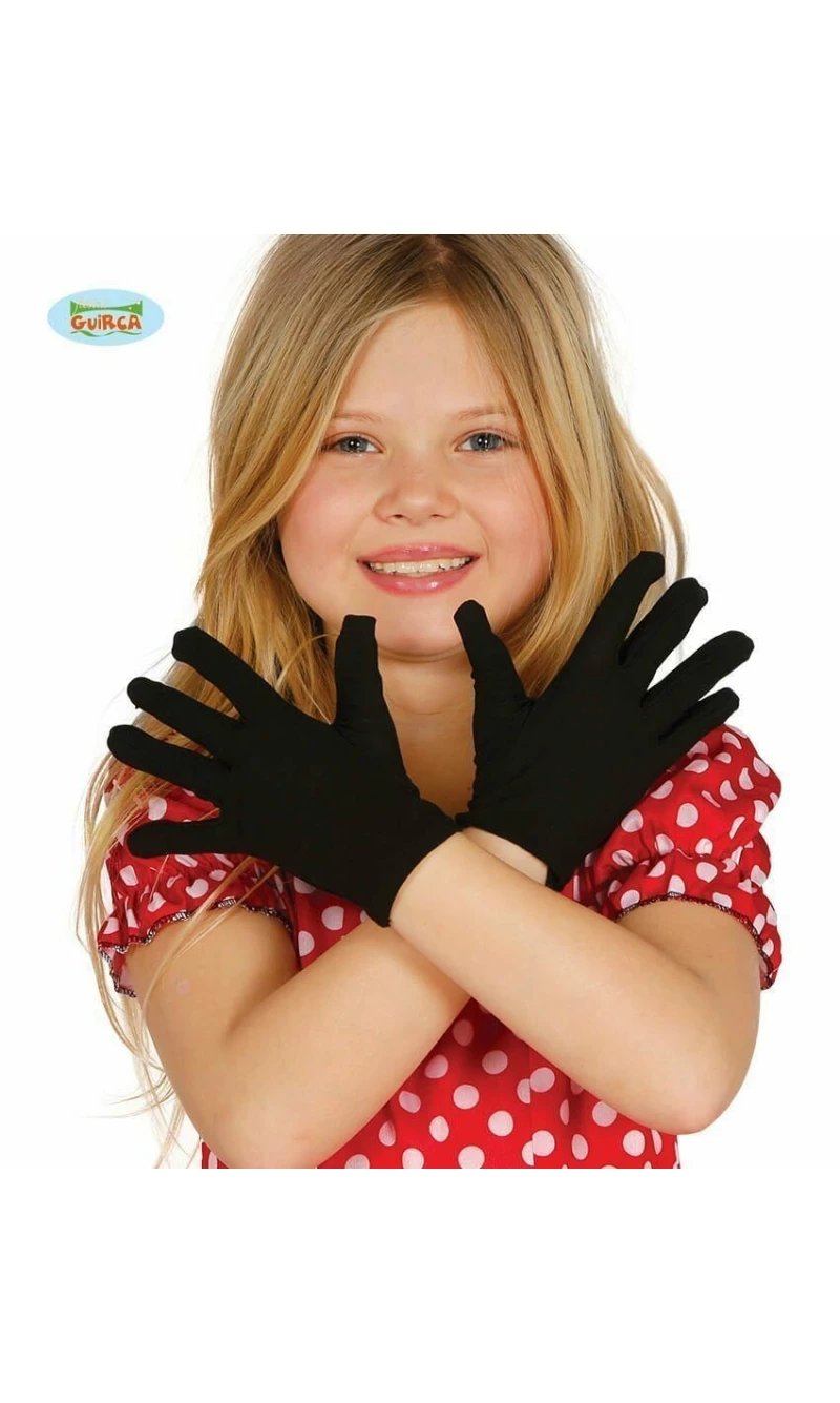 Children's Black Gloves 22cm (Pair)
