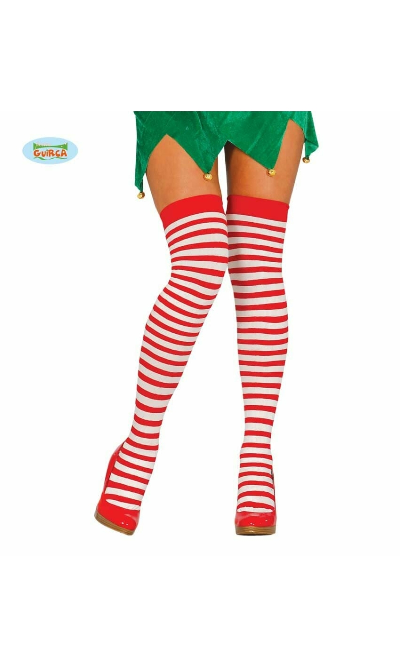 Stockings Striped Red & White