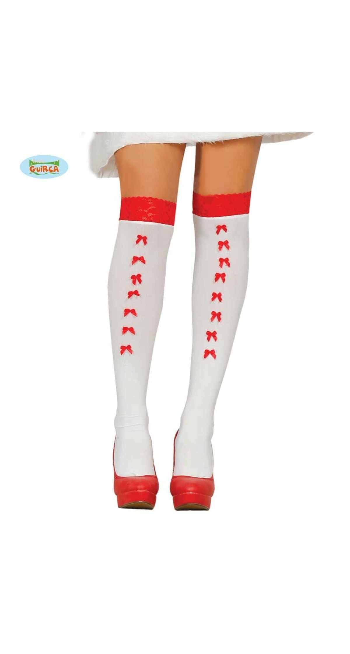 Stockings White with Red Bowties