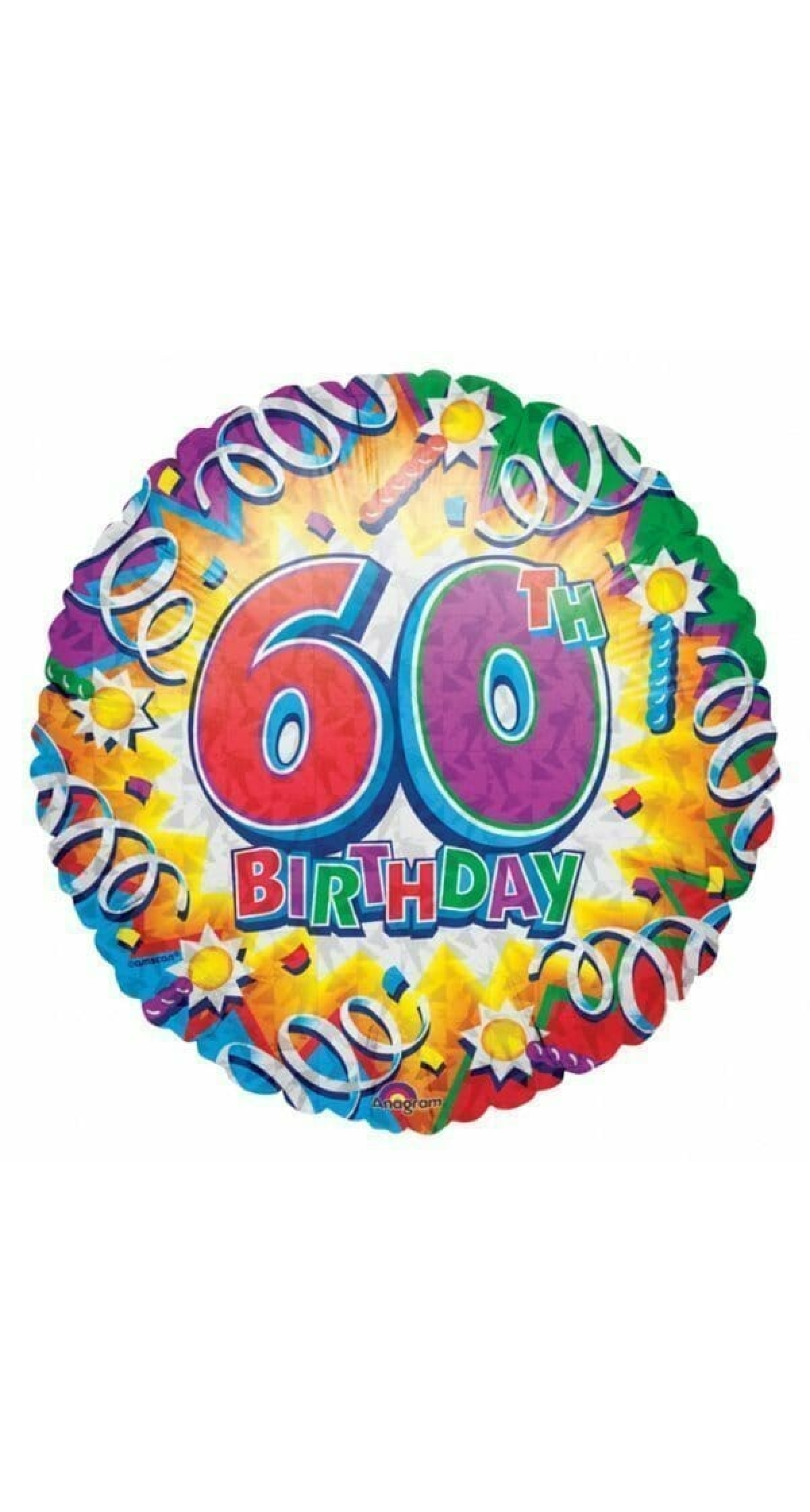 Birthday Explosion 60th Prismatic 18'' Foil Balloon (45cm)