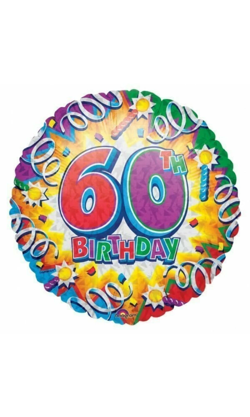 Birthday Explosion 60th Prismatic 18'' Foil Balloon (45cm)