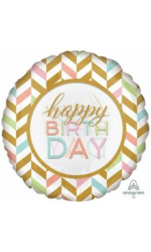 Happy Birthday Pastel Celebration Jumbo Foil Balloon - 28'' (71cm)