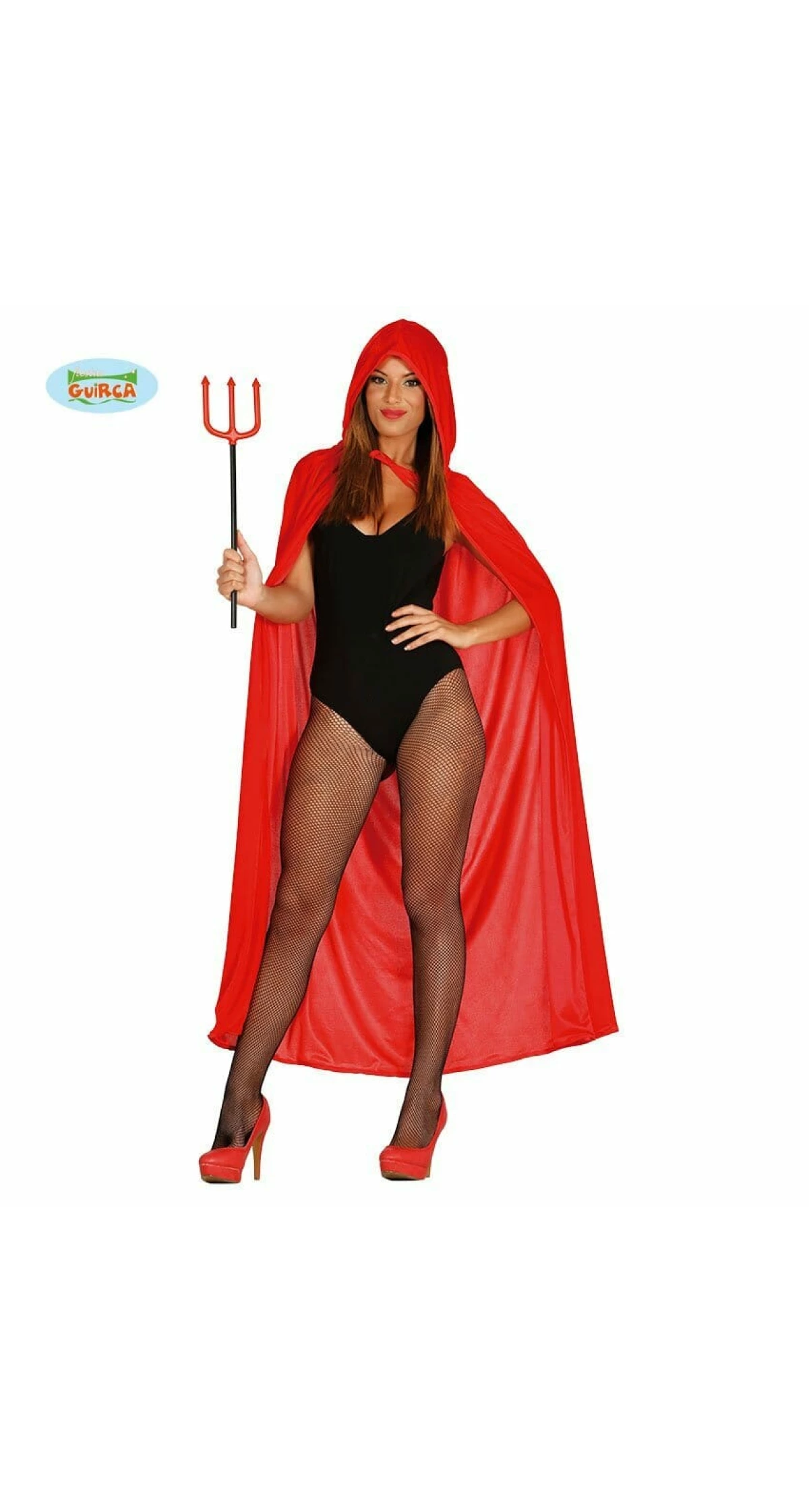 Red Velvet Cape With Hood 130cm
