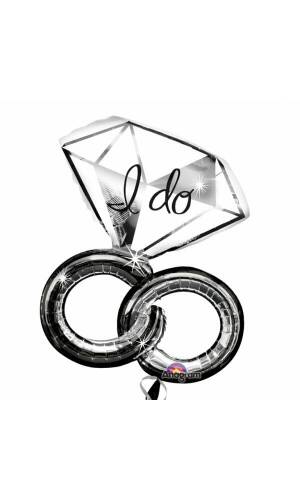 Wedding Rings SuperShape Foil Balloon - 30'' x 27'' (76cm x 69cm)