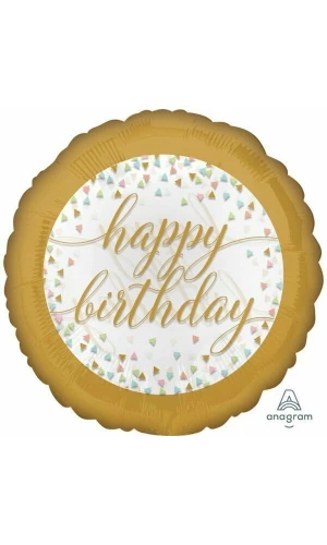 Happy Birthday Pastel Confetti Standard Foil Balloon - 18'' (43cm)
