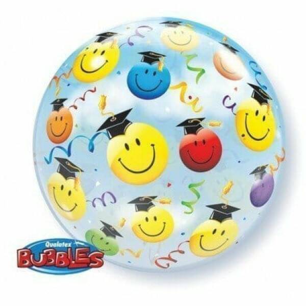 Graduation Smile Faces Bubble Stretchy Foil Balloon - 22''