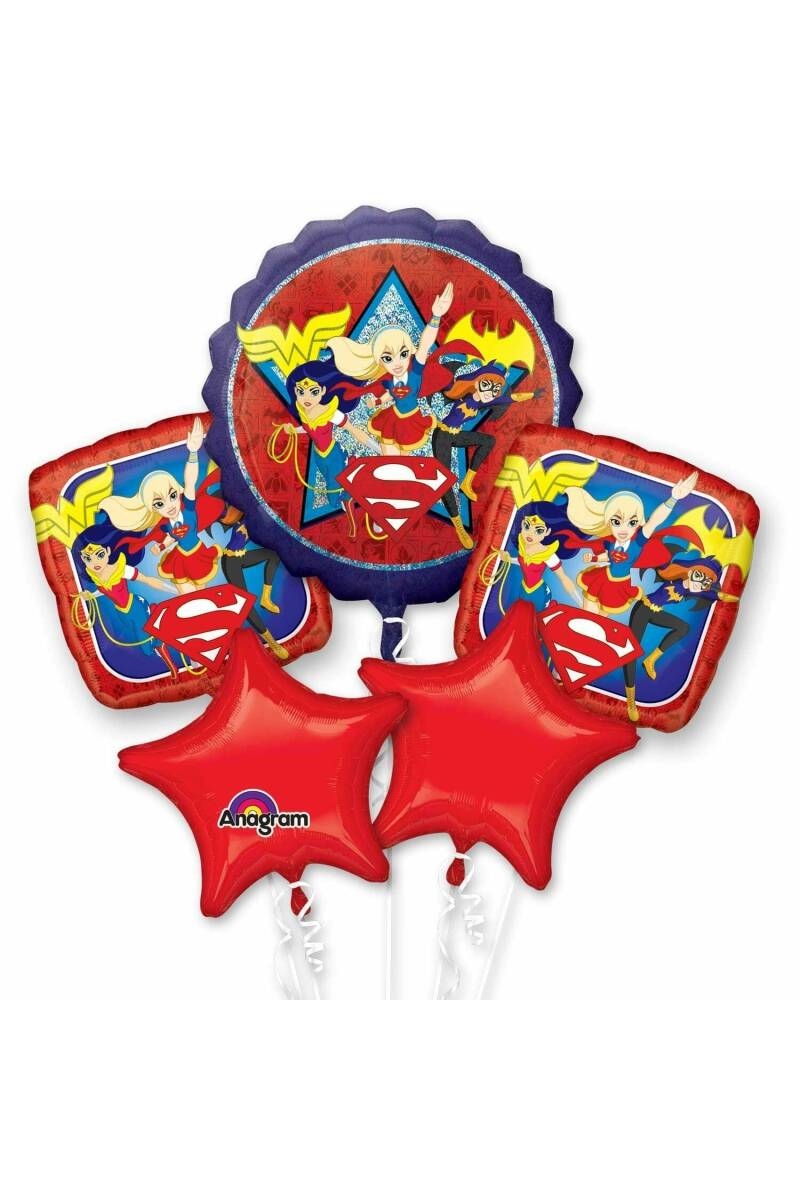 DC Super Hero Girls Bouquet Foil Balloon - 5pk