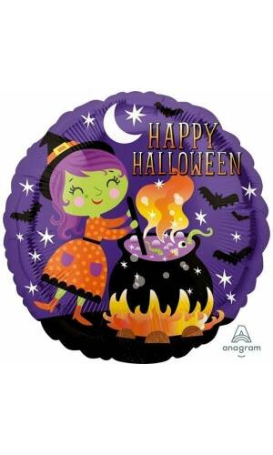 Halloween Witch & Cauldron Foil Balloon - 43cm