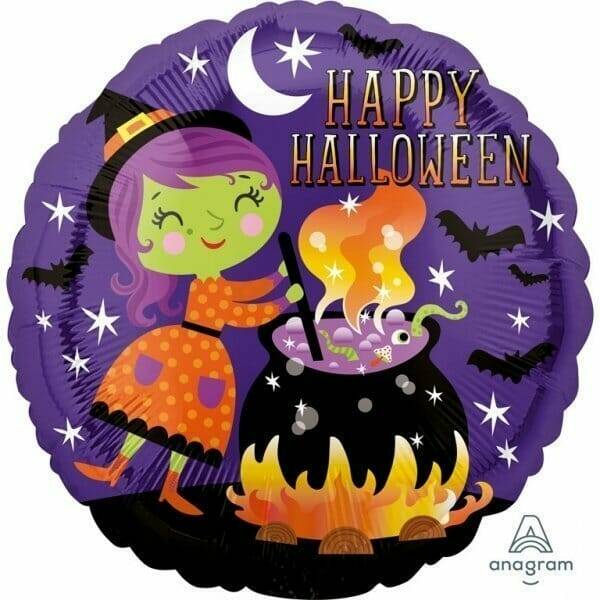 Halloween Witch & Cauldron Foil Balloon - 43cm