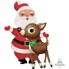 Santa & Reindeer AirWalker Foil Balloon - 78cm x 121cm