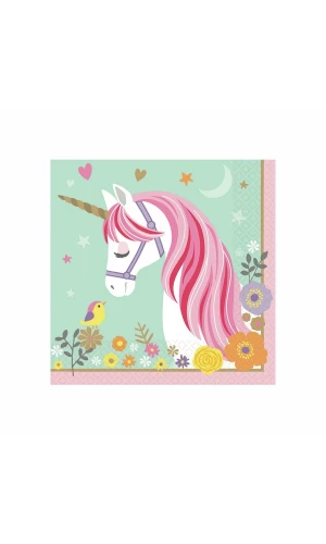Magical Unicorn Luncheon Napkins 2ply 32.7cm x 32.7cm - 16pk