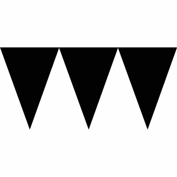 Pennant Flag Banner Black Paper Bunting - 4.5m