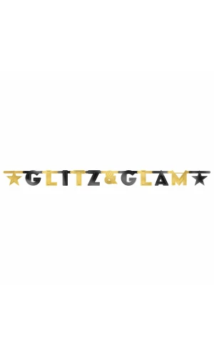 Hollywood Glitz & Glam Large Foil Letter Banner - 210cm