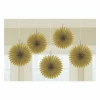 Gold Paper Mini Fan Decorations 15.2cm - 5pk