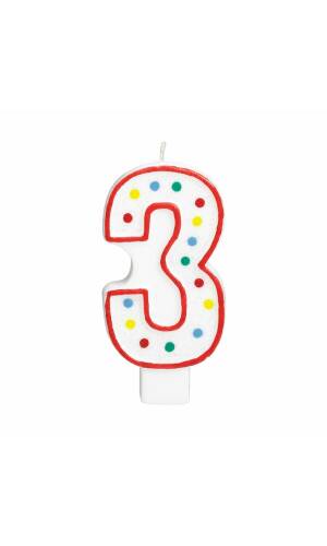 Candle Number 3 Giant Size - 13.3cm
