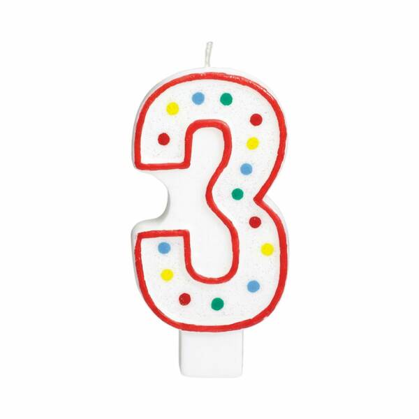 Candle Number 3 Giant Size - 13.3cm
