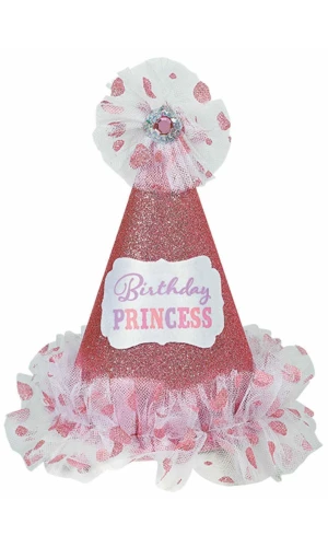 Birthday Princess Deluxe Glitter Party Hat - 22.8cm
