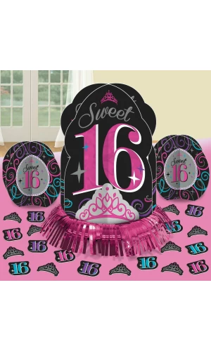 Sweet 16 Table Decorating Kit - 3pk + Confetti