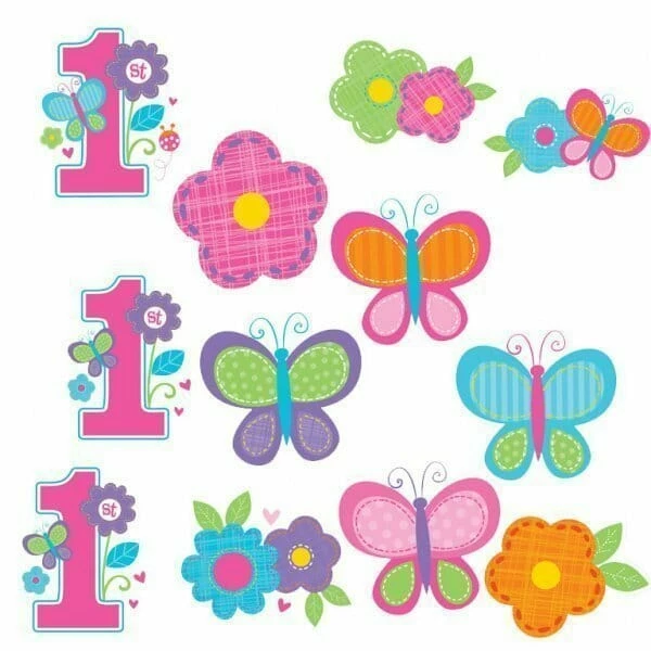 Sweet 1st Birthday Girl Cutouts - 12pk
