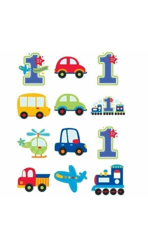 All Aboard 1st Birthday Boy Cutouts - 12pk