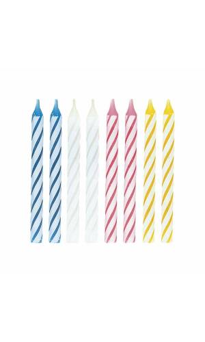 Multicolor Spiral Birthday Candles - 24pk