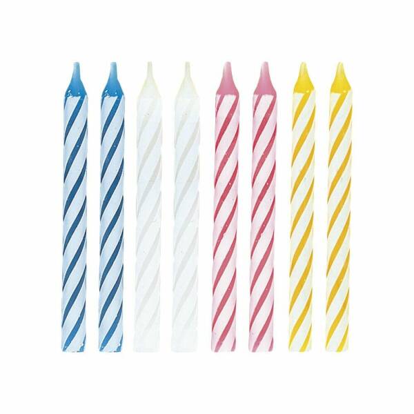 Multicolor Spiral Birthday Candles - 24pk