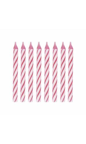 Pink Spiral Birthday Candles - 24pk