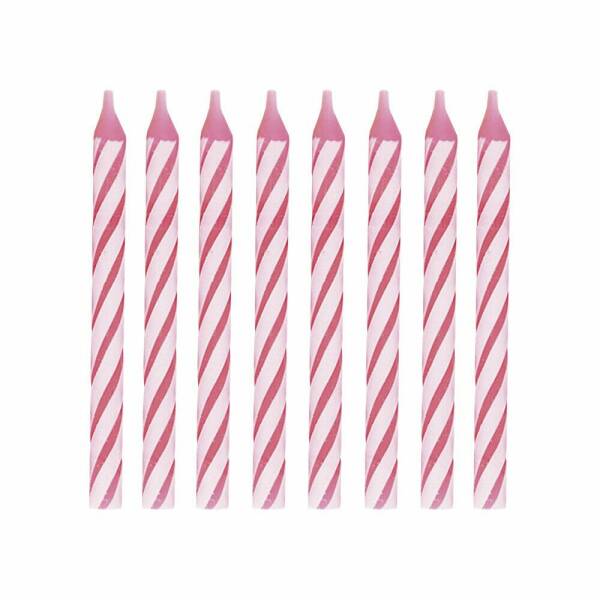 Pink Spiral Birthday Candles - 24pk