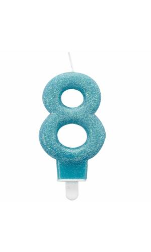 Number Candle 8 Glitter Height 7.6 cm