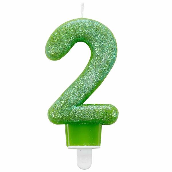 Number Candle 2 Glitter Height 7.6 cm