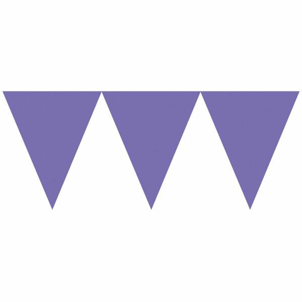 Pennant Flag Banner Purple Paper Bunting - 4.5m
