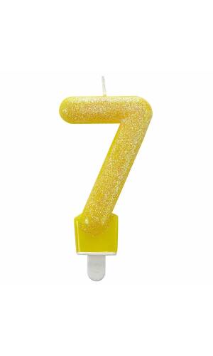 Number Candle 7 Glitter Height 7.6 cm
