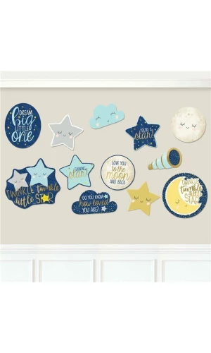 Twinkle Little Star Cutout Decorations - 12pk