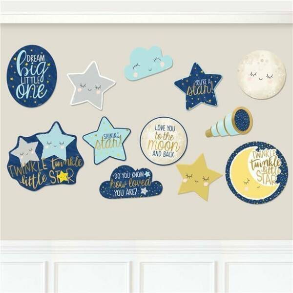 Twinkle Little Star Cutout Decorations - 12pk