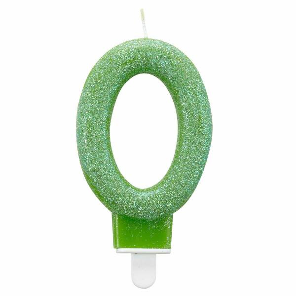 Number Candle 0 Glitter Height 7.6 cm