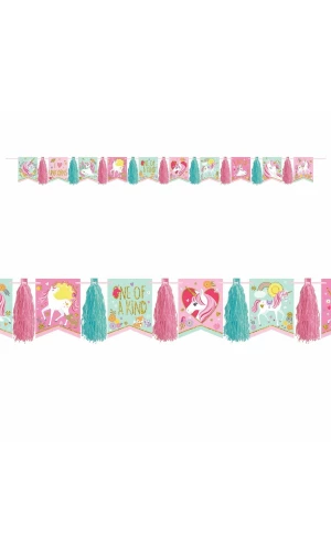 Magical Unicorn Glitter Tassel Garland - 3m