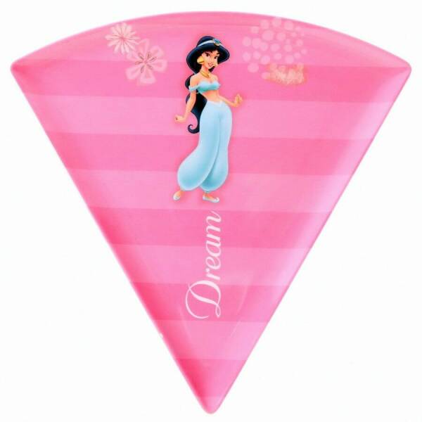 Princess Jasmine Pink Striped "Dream" Pizza Slice Plate - 22cm x 22cm