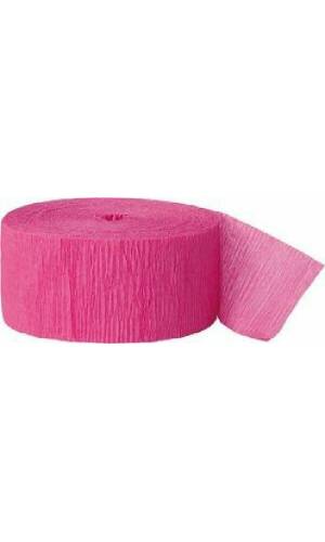 Crepe Streamer Hot Pink (81ft) - 4.45cm x 24.6m