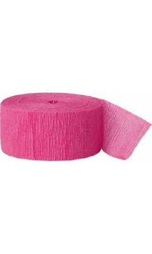 Crepe Streamer Hot Pink (81ft) - 4.45cm x 24.6m