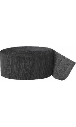 Crepe Streamer Black (81ft) - 4.45cm x 24.6m