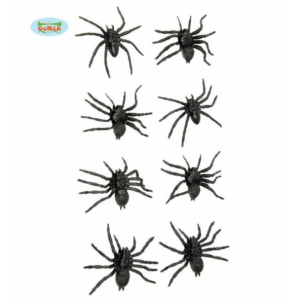 Spiders Black Plastic - 8pk