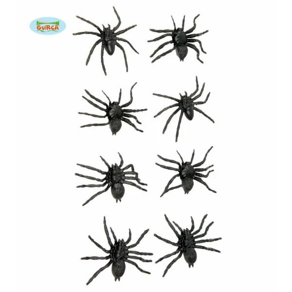 Spiders Black Plastic - 8pk